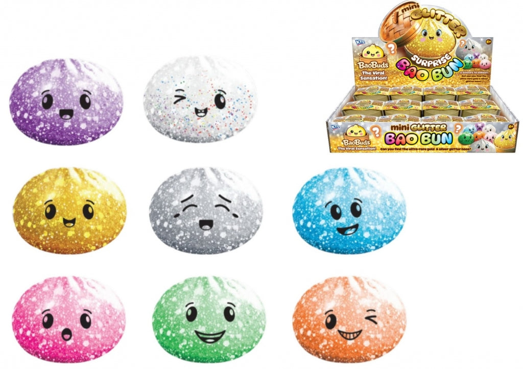 GLITTER SUGAR MALTOSE MINI BAO BUNS IN DUMPLING CASE 5.5CM