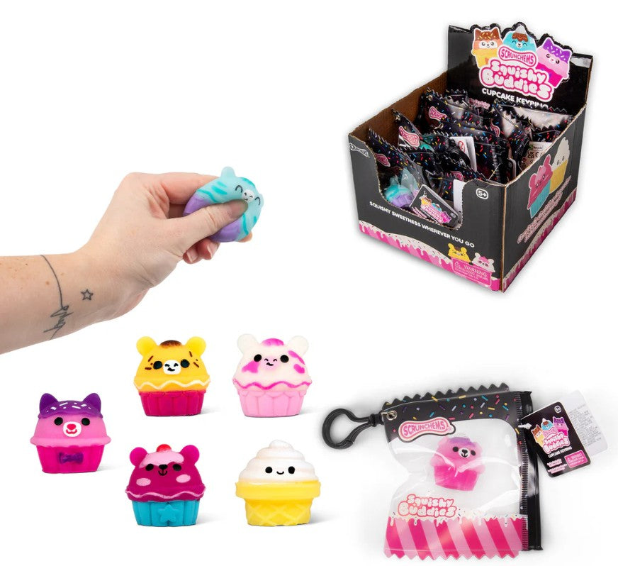 Scrunchems Squishy Buddies Cupcake Keyring Sensory Toy