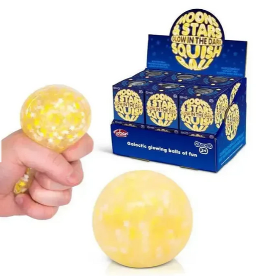 Scrunchems Glow in the Dark Moon & Stars Squish Ball - SDPrimeToys