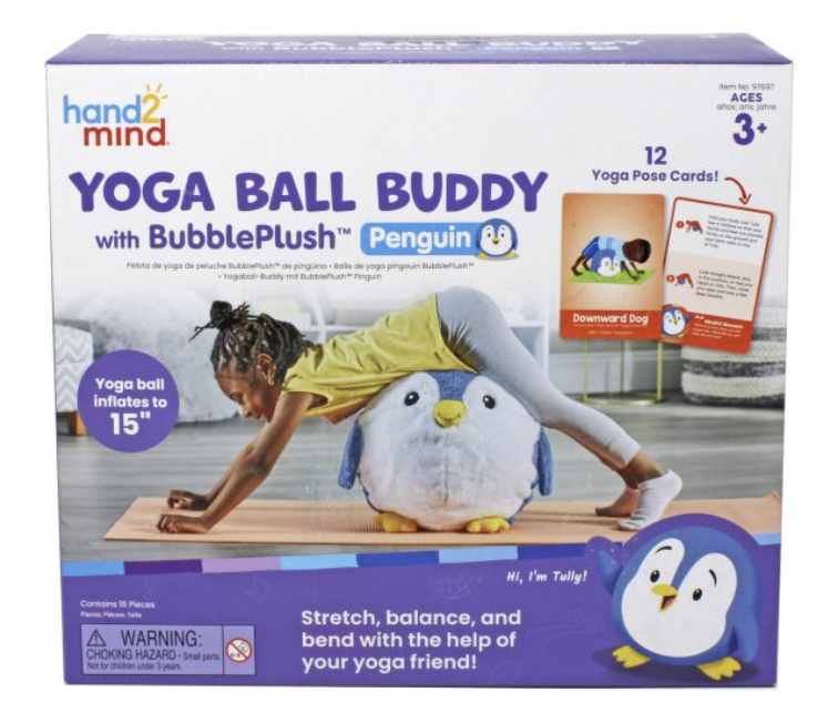 Yoga Ball Buddy with Bubbleplush Penguin