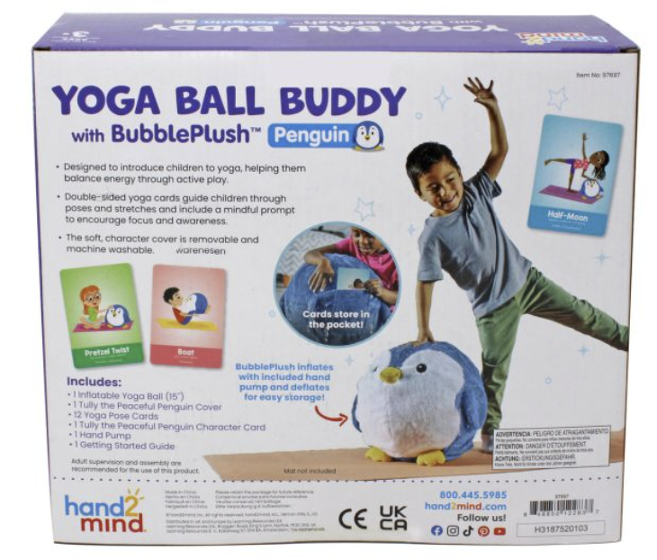 Yoga Ball Buddy with Bubbleplush Penguin