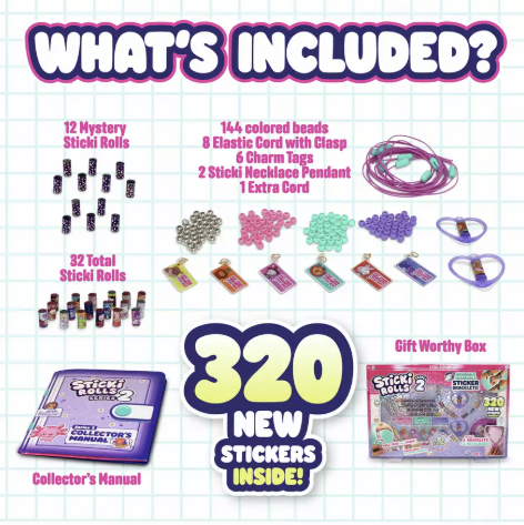 Sticki Rolls Sky Castle Sticki Station S2, Wearable Shareable Stickers