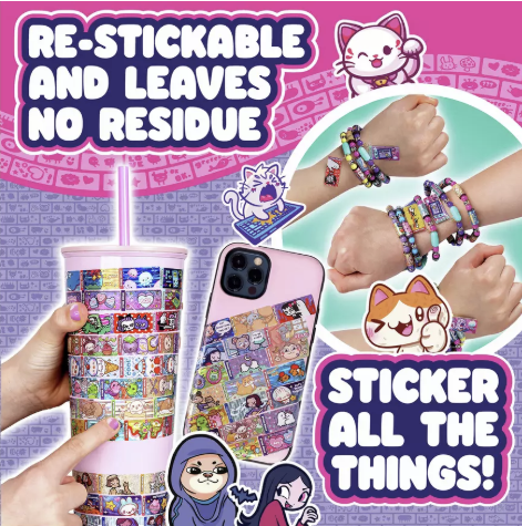 Sticki Rolls Sky Castle Sticki Station S2, Wearable Shareable Stickers