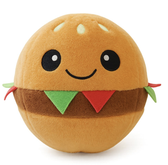 Pumpin Plushies Burger – Inflatable Soft Ball Plush Toy with Air Pump