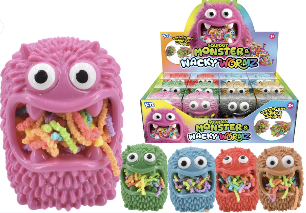Squidgy Monster with Wacky Wormz Squishy Toy