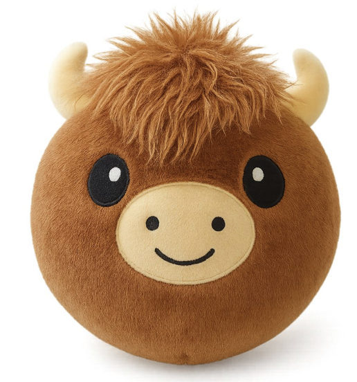 Pumpin Plushies Highland Cow – Inflatable Soft Ball Plush Toy with Air Pump