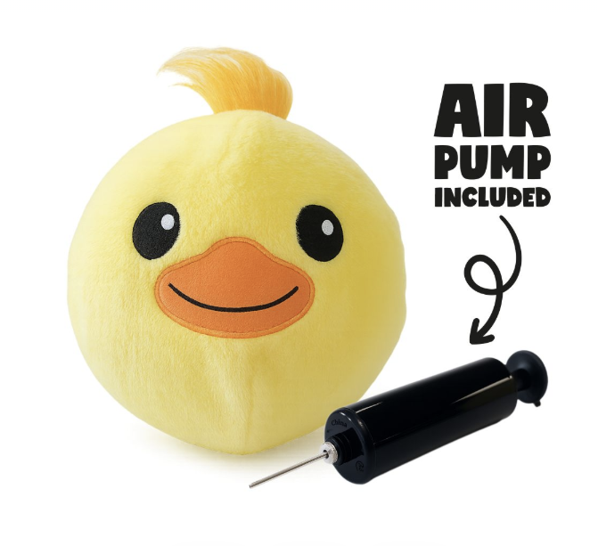 Pumpin Plushies Duck – Inflatable Soft Plush Toy Ball with Air Pump