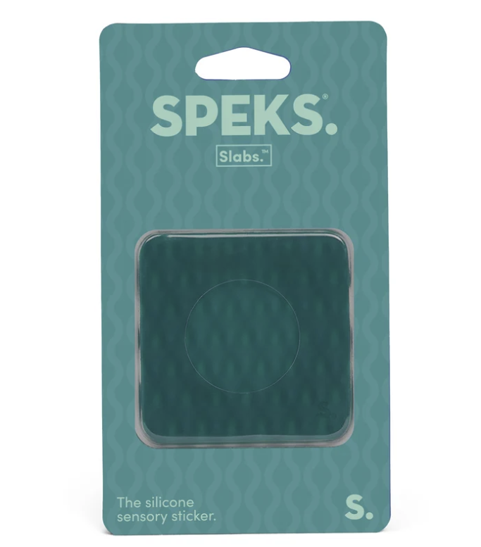 Speks Slabs Silicone Sensory Stickers | Mesh Green