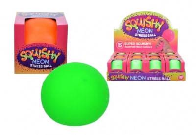 Neon Stress Squeeze Squishy Ball 90mm - Assorted