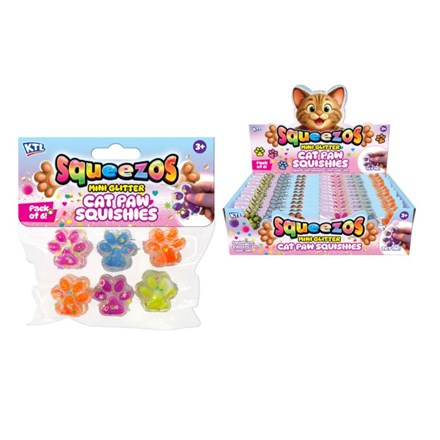 Squishy Mini Cat Paws Sensory Toy 6 Pack Assorted
