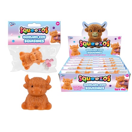 Squishy Highland Cow with Bobbles Sensory Toy