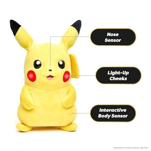 Pokémon Pikachu Puppetronic by Realfx | Interactive Life-Like Pikachu with 120+ Sounds & Actions | Moving Mouth, Light-Up Cheeks