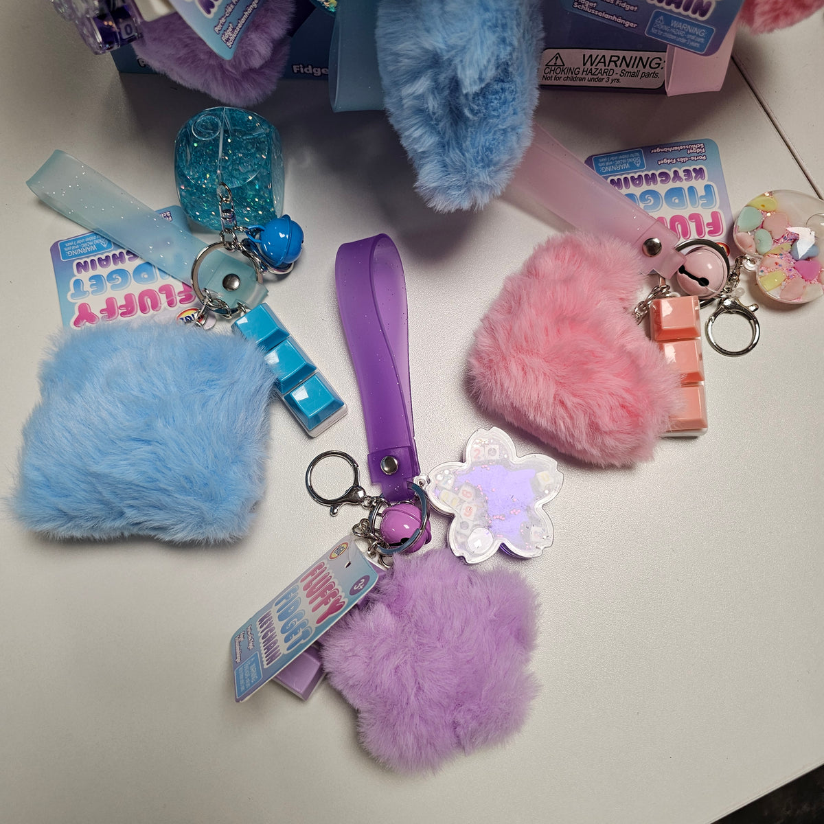 Fluffy Fidget Keychains