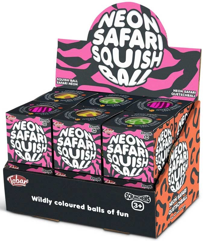 Scrunchems Neon Safari Squish Ball Assorted Squishy Toy