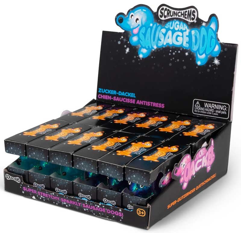 Scrunchems Sugar Sausage Dog Sensory Toy Assorted