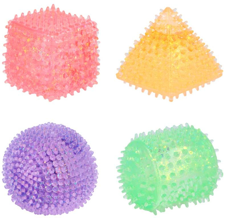 Squeeze Bobbly Shapes with Sugar Squishy Toy 6.5cm Assorted