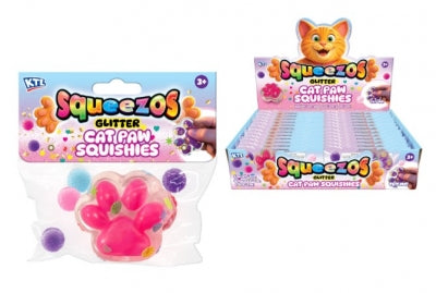 Squeezos Glitter Cat Paw Bobble Squish & Squeeze Toy - Assorted