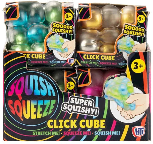 Squish Squeeze - Clicker Cube Assorted Fidget Toy
